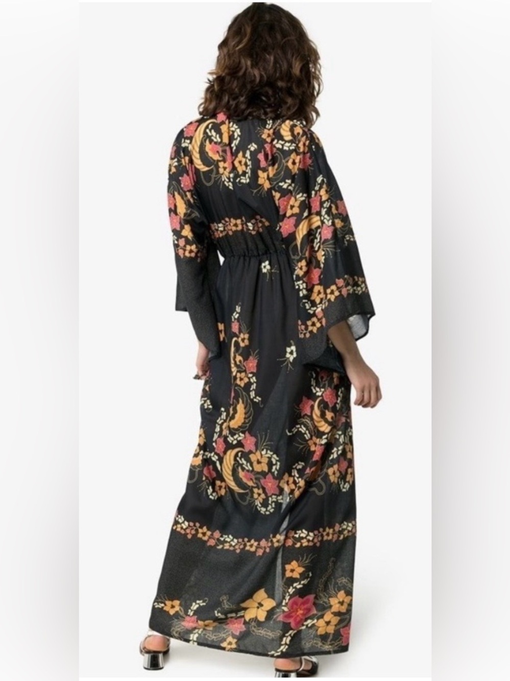 Celia Dragouni kimono floral maxi dress, M - Picture 2 of 9